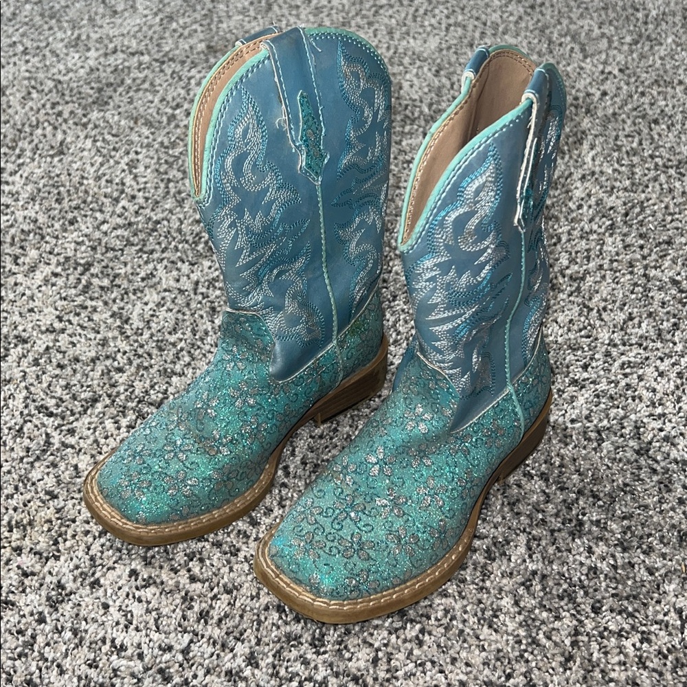Roper Kids Blue Sequin Cowboy Boots